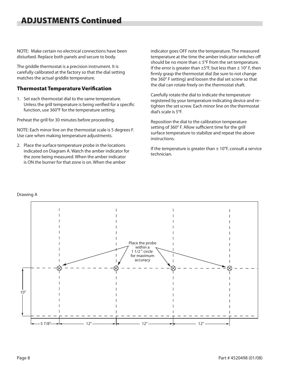Adjustments continued | Garland CG-48F User Manual | Page 8 / 12