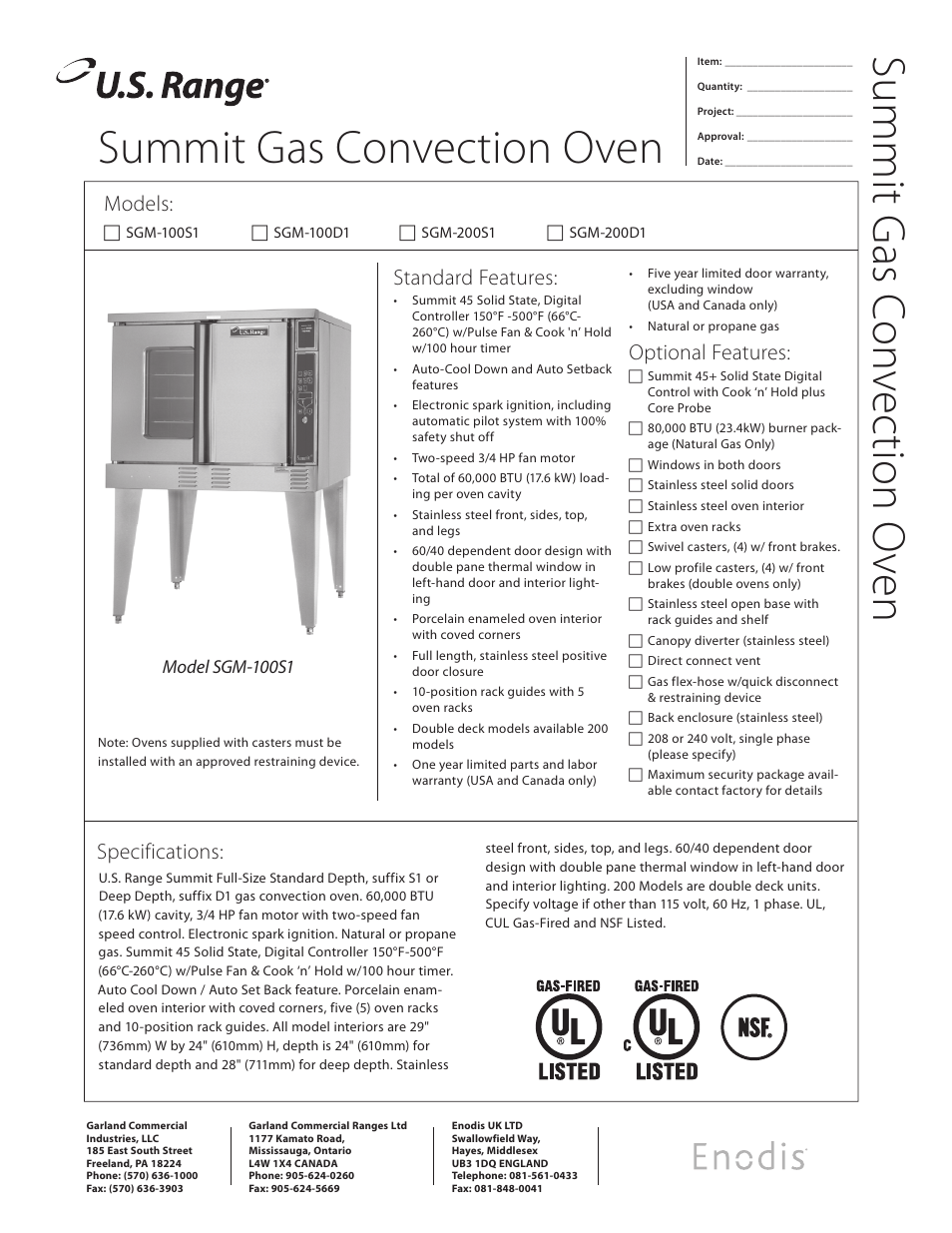 Garland SGM-200S1 User Manual | 2 pages