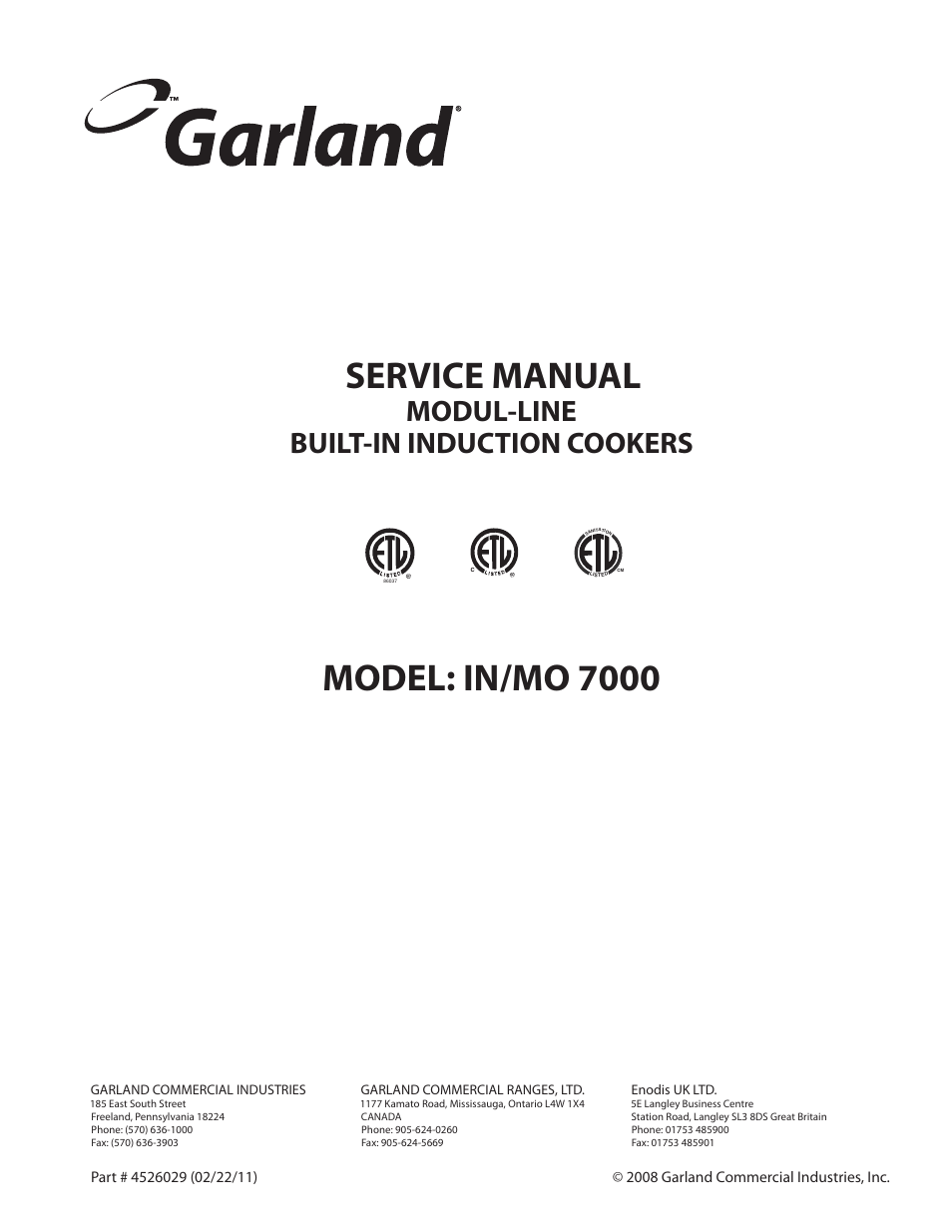 Garland 7000 User Manual | 20 pages