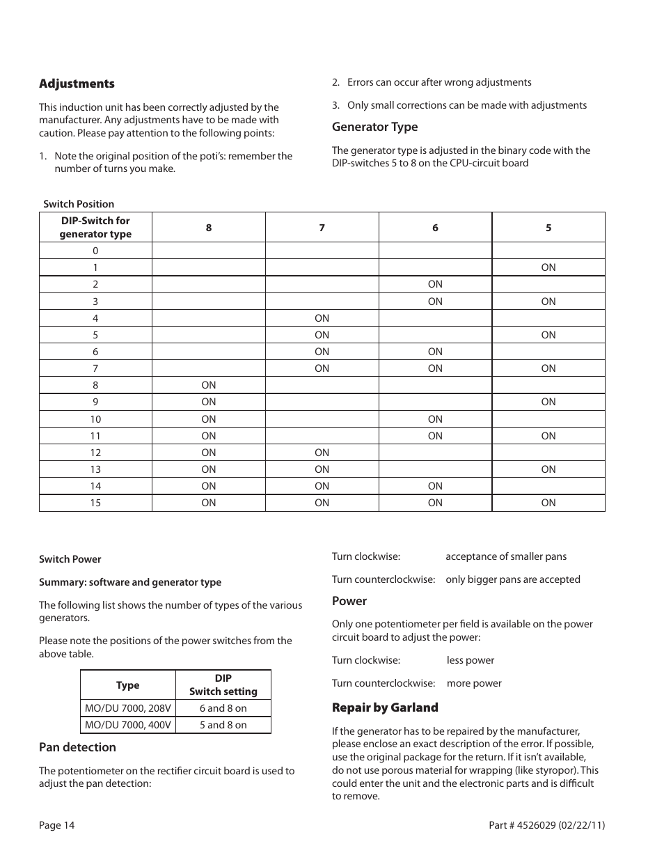 Garland 7000 User Manual | Page 14 / 20
