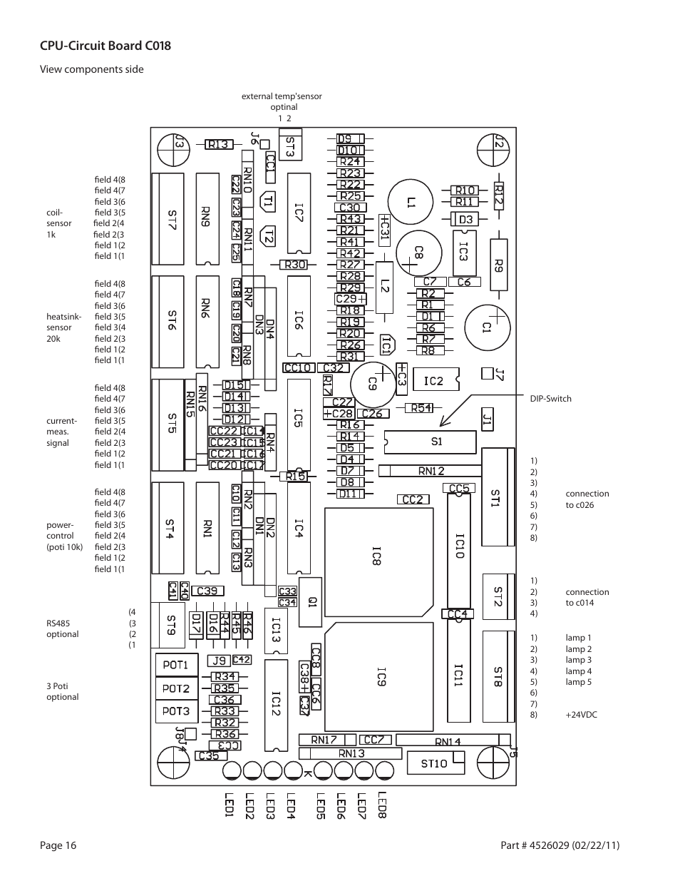 Cpu-circuit board c018 | Garland 7000 User Manual | Page 16 / 20