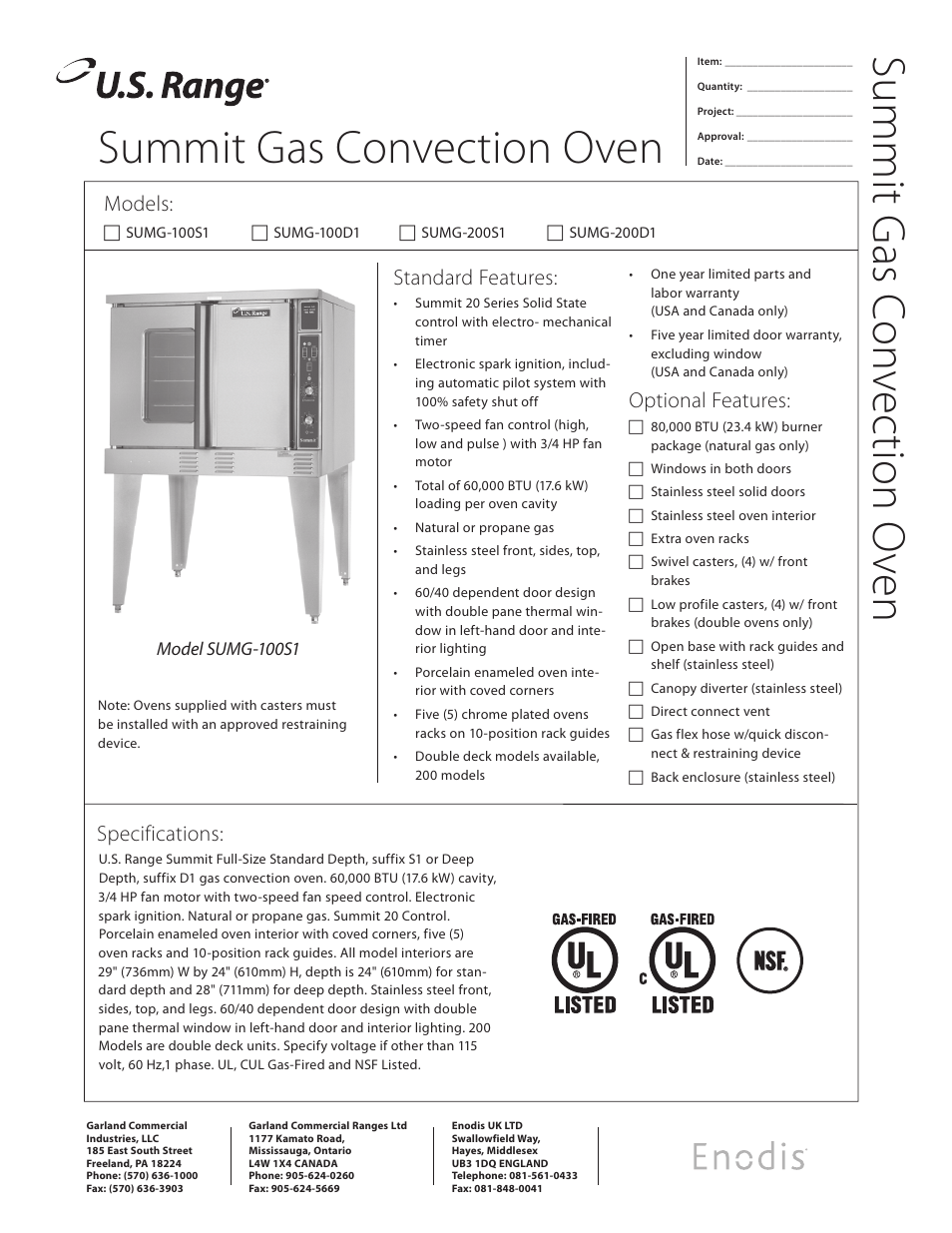 Garland SUMG100S1 User Manual | 2 pages