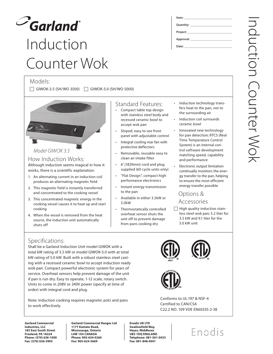 Garland GIWOK-5.0 (SH/WO 5000) User Manual | 2 pages