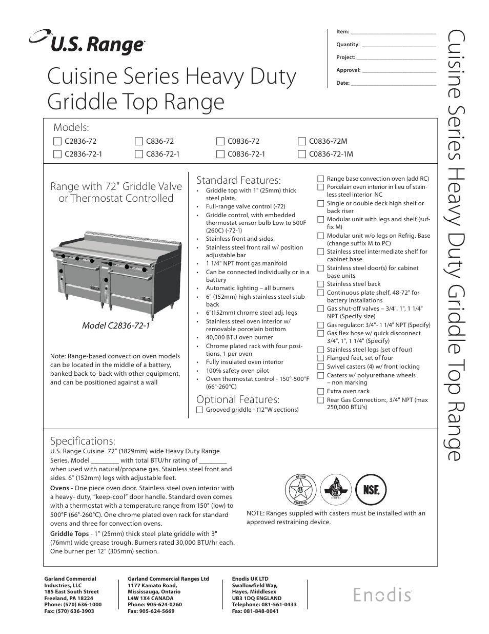 Garland C2836-72 User Manual | 2 pages