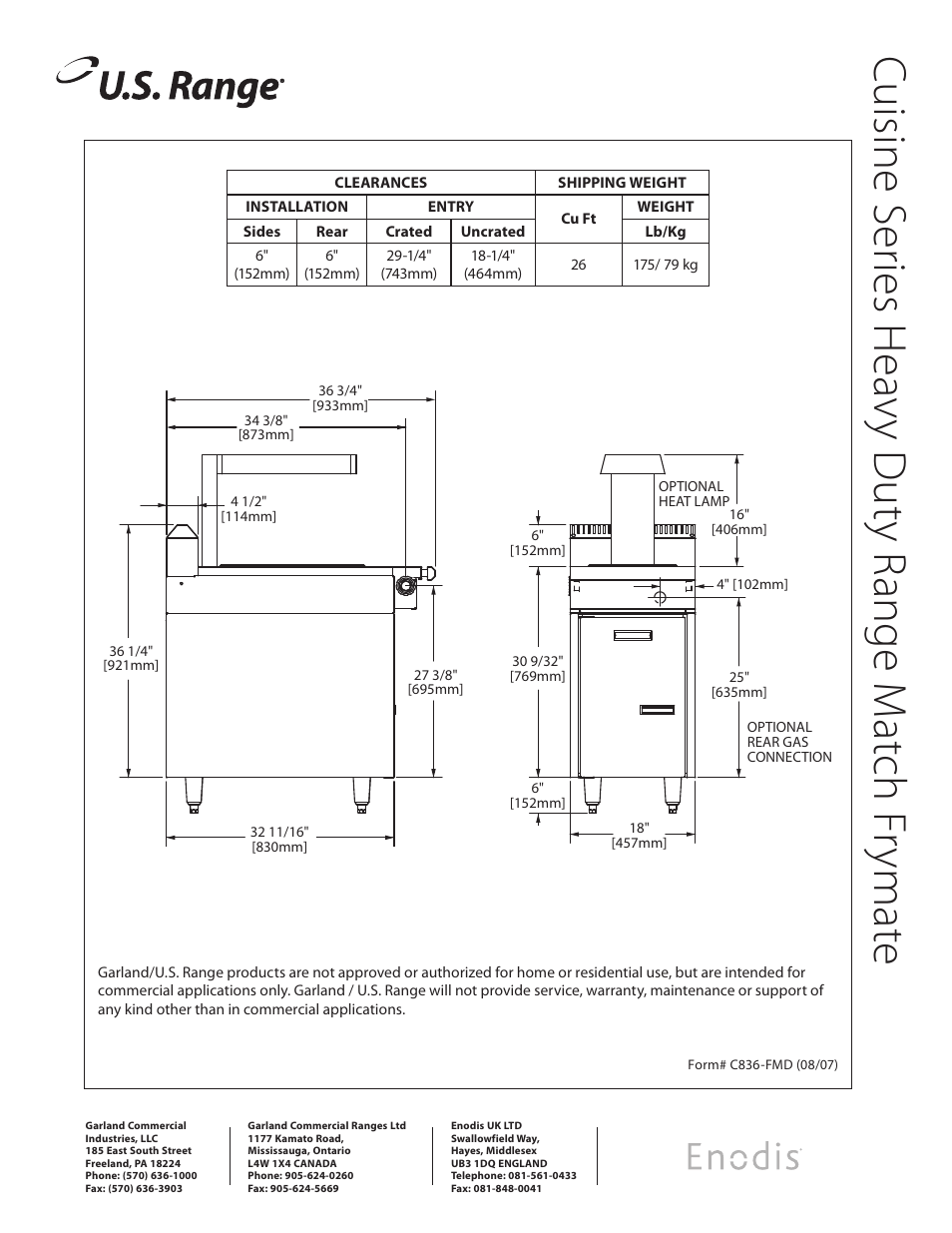 Garland C836-FMD User Manual | Page 2 / 2