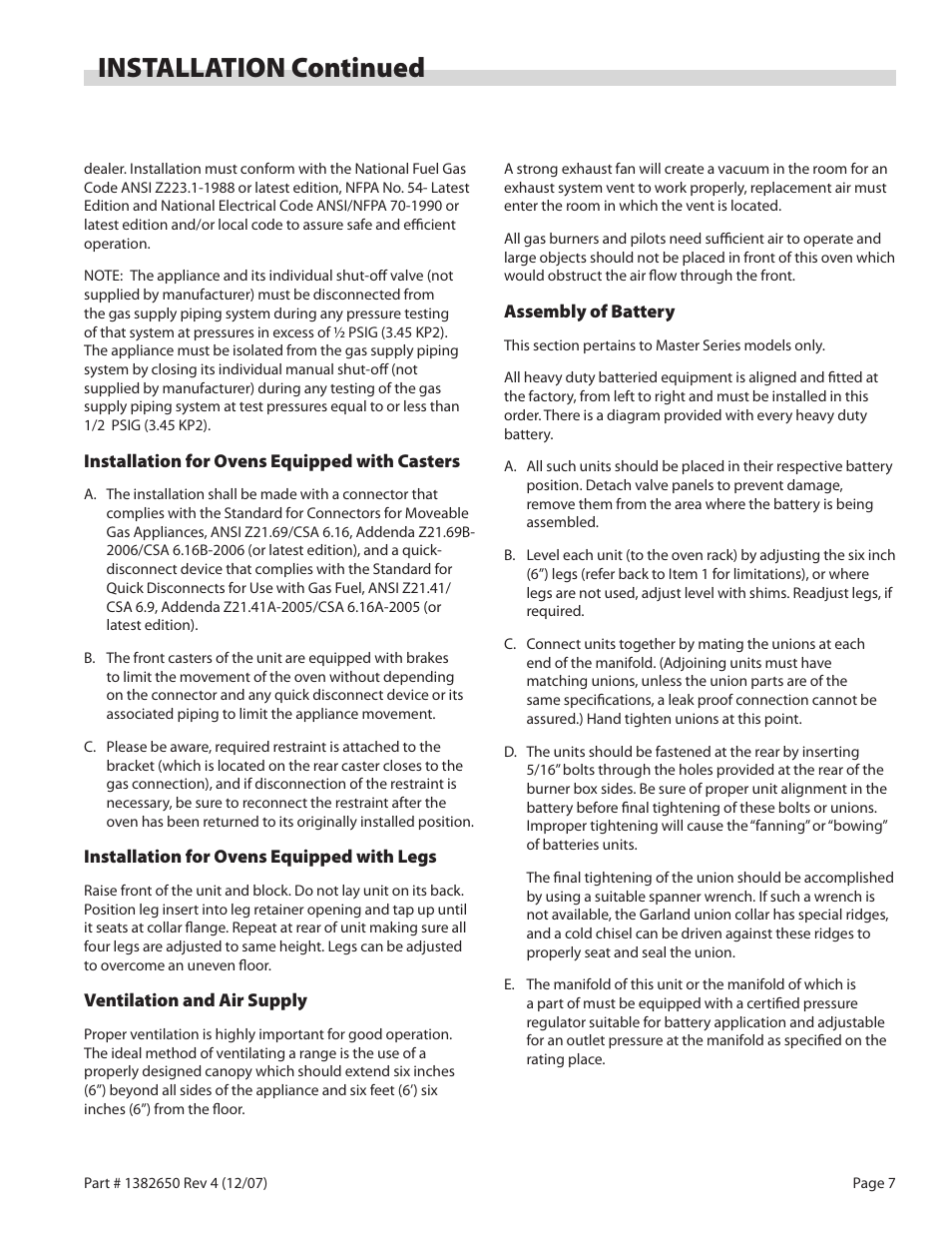 Installation continued | Garland G280-2 User Manual | Page 7 / 12