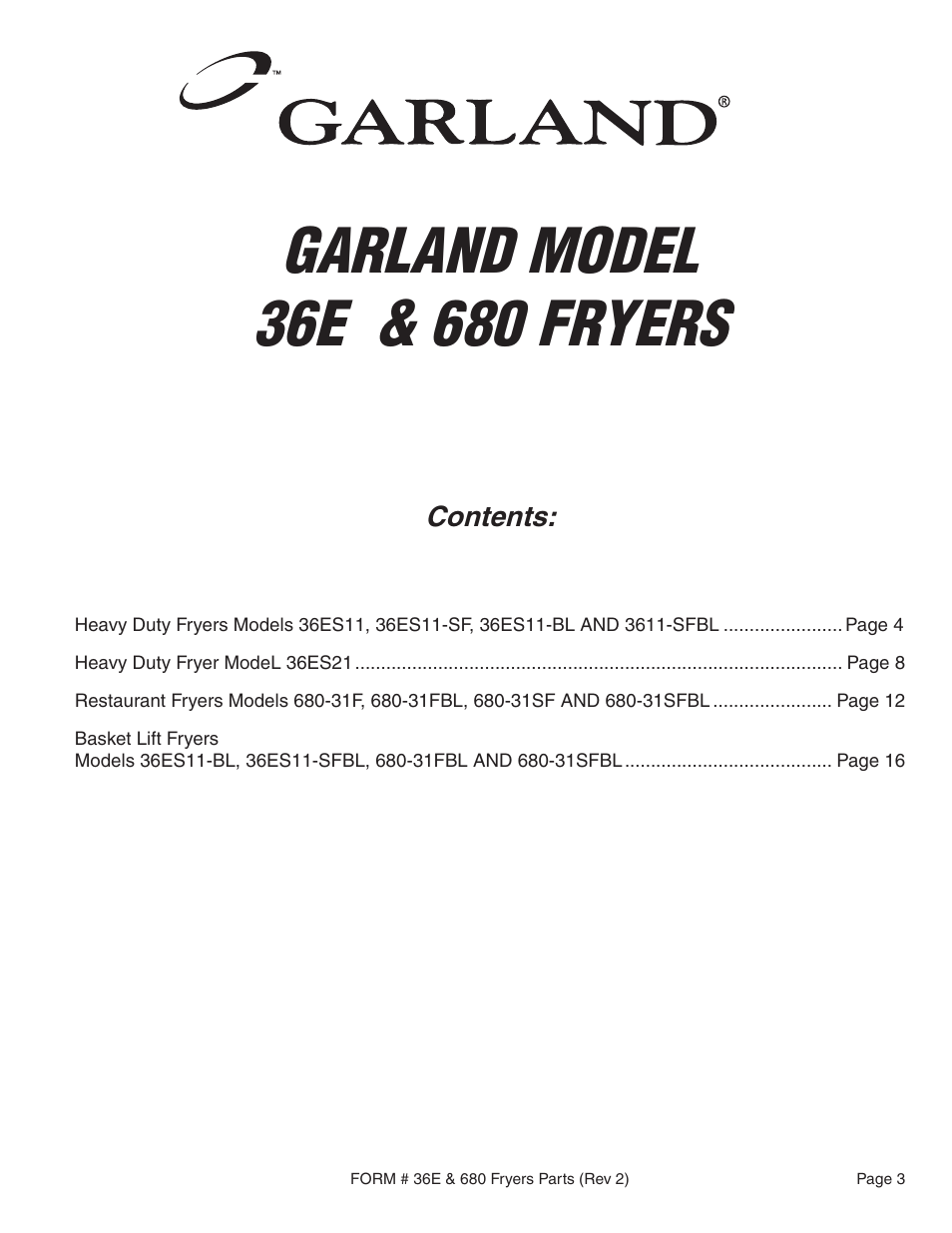 Garland 36E User Manual | Page 3 / 20