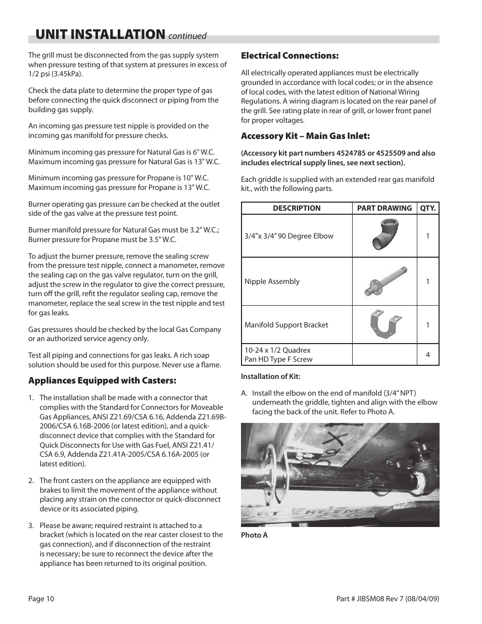 Unit installation | Garland JACK IN THE BOX XG36-JIB User Manual | Page 10 / 88