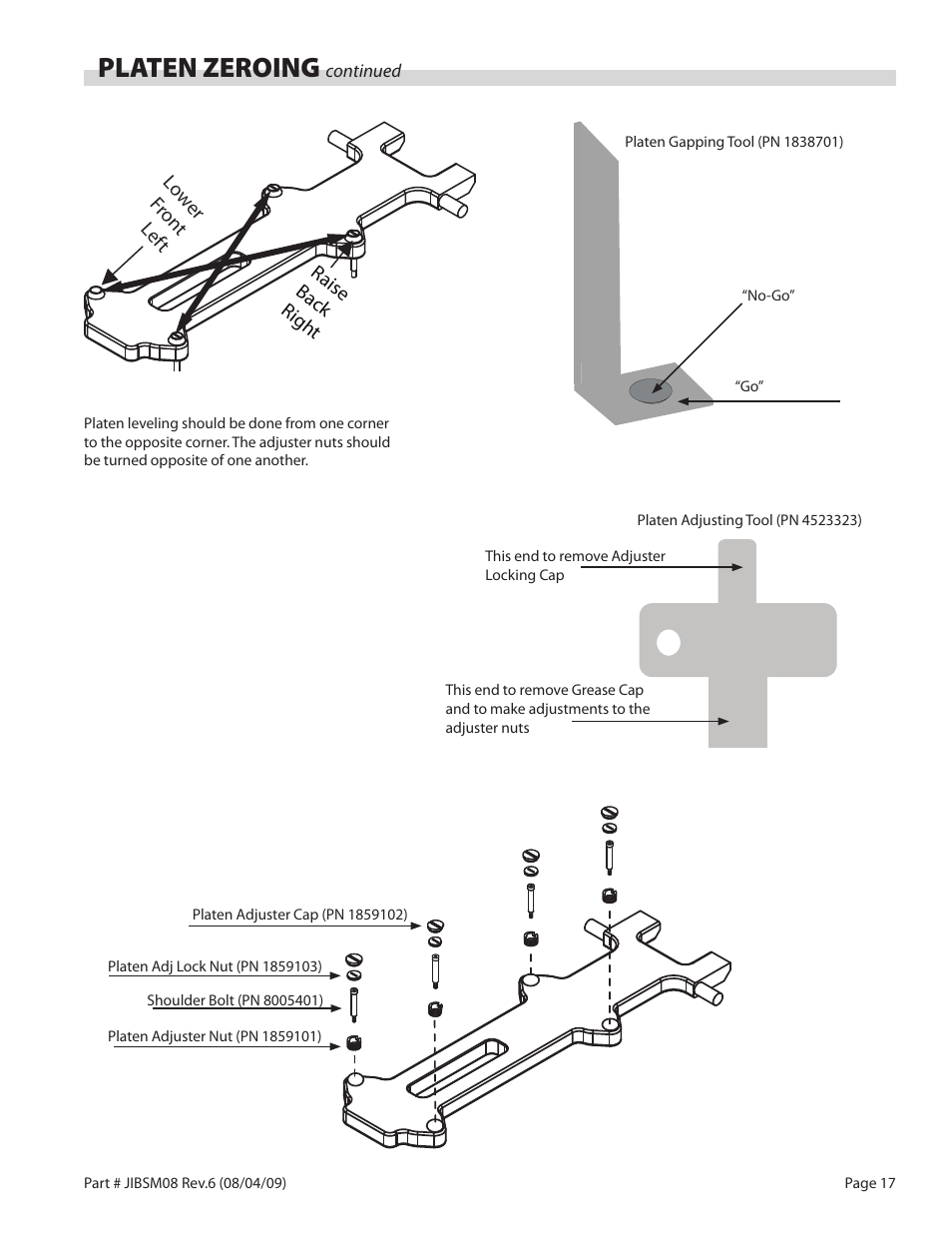 Platen zeroing | Garland JACK IN THE BOX XG36-JIB User Manual | Page 17 / 88