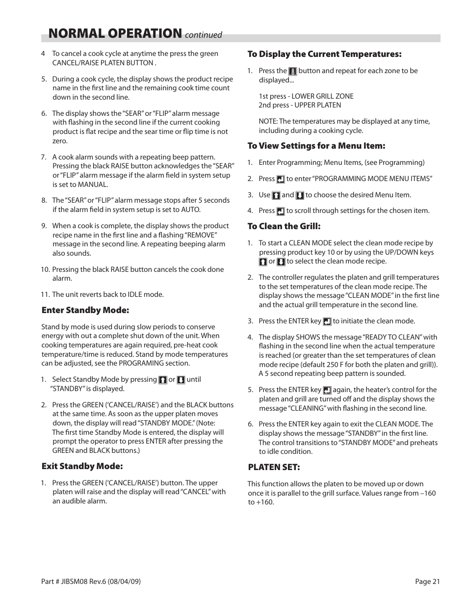 Normal operation | Garland JACK IN THE BOX XG36-JIB User Manual | Page 21 / 88