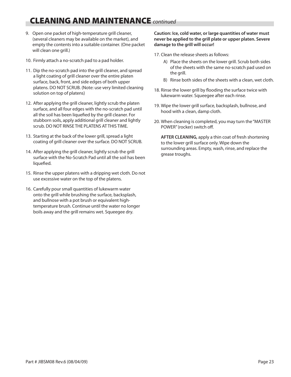 Cleaning and maintenance | Garland JACK IN THE BOX XG36-JIB User Manual | Page 23 / 88