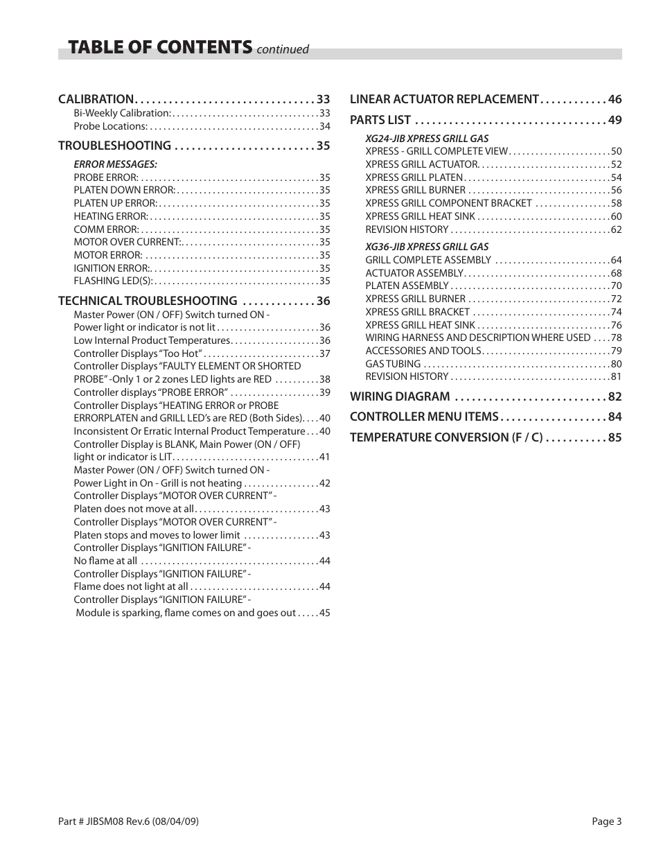 Garland JACK IN THE BOX XG36-JIB User Manual | Page 3 / 88