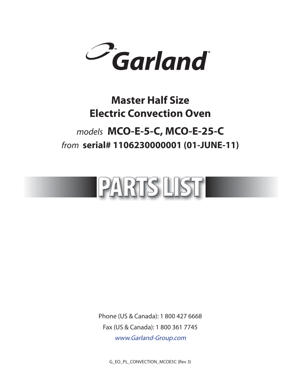 Garland MCO-E-5-C User Manual | 22 pages