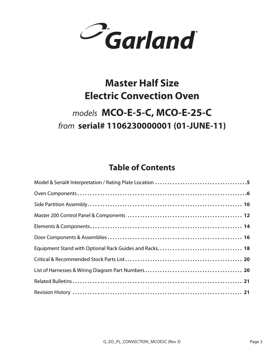 Garland MCO-E-5-C User Manual | Page 3 / 22