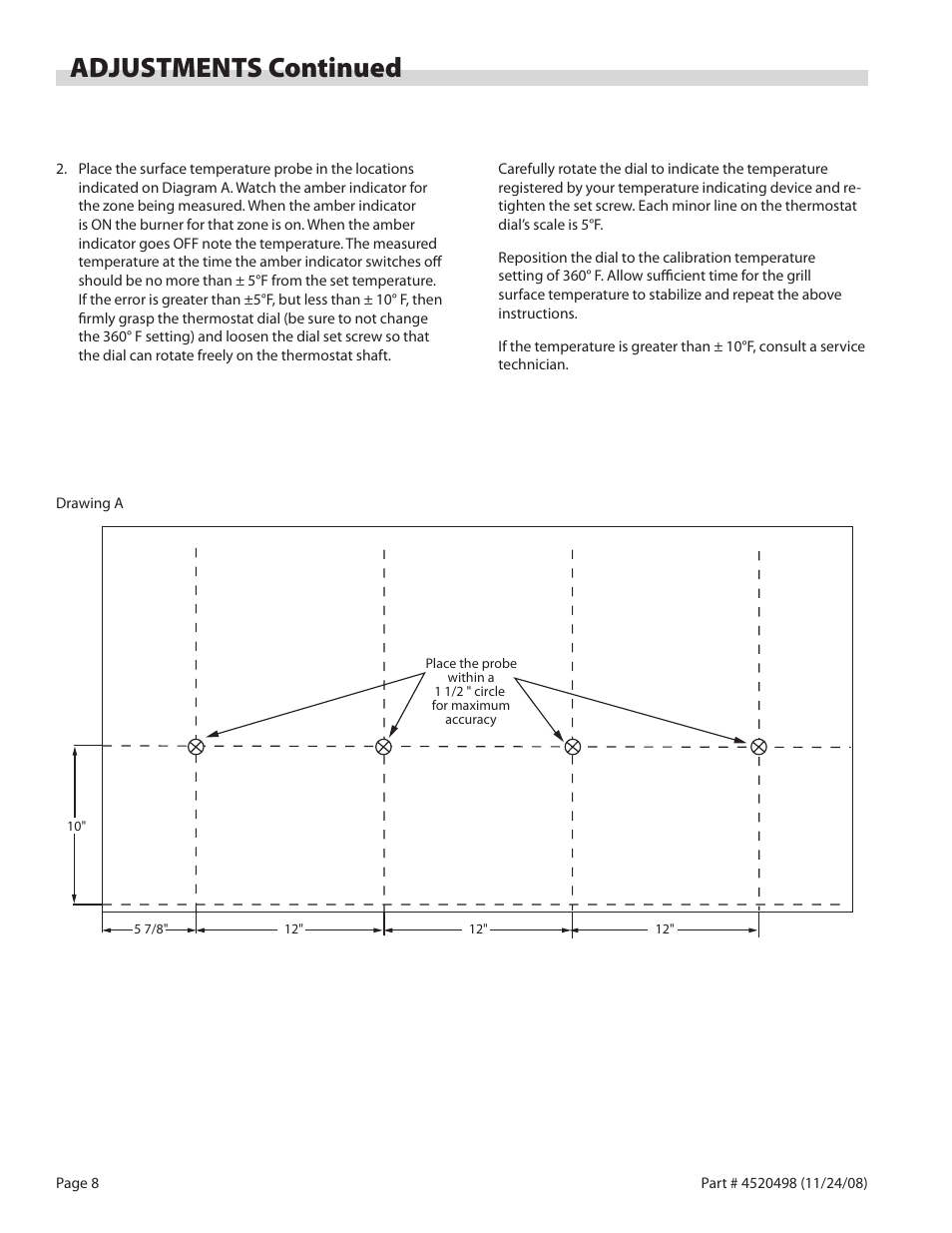 Adjustments continued | Garland CG-60F User Manual | Page 8 / 12
