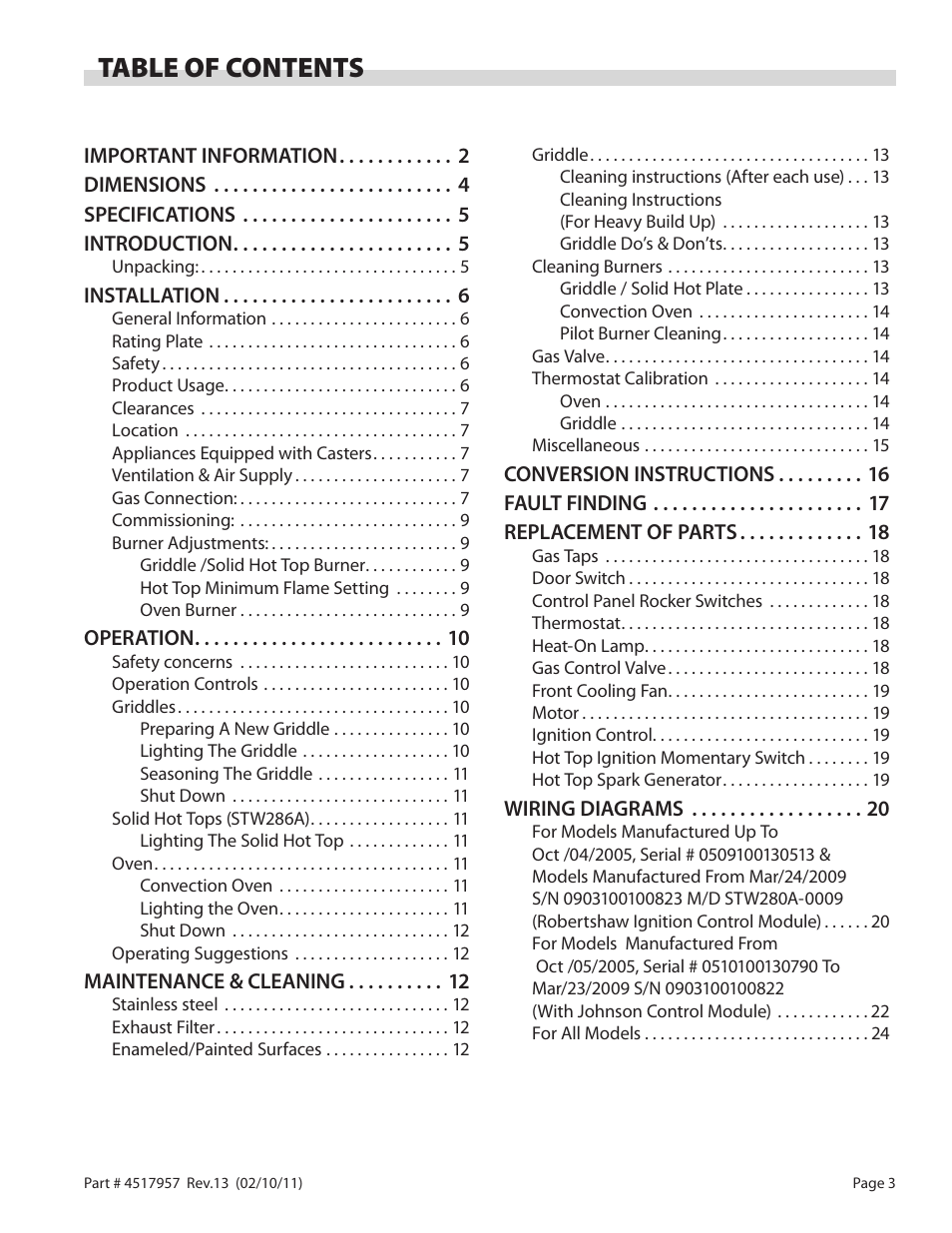 Garland STW286A User Manual | Page 3 / 56