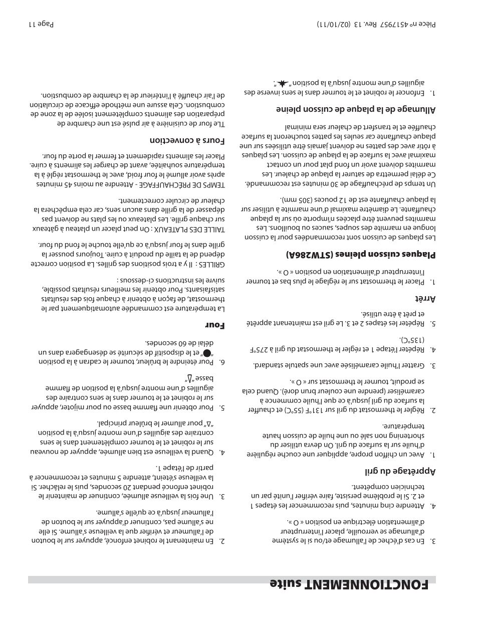 Fonctionnement suite | Garland STW286A User Manual | Page 46 / 56