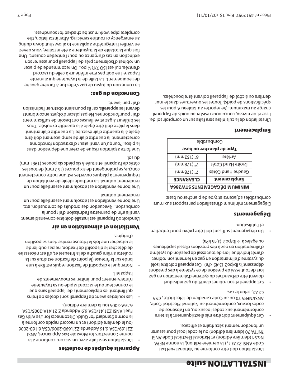 Install ation suite | Garland STW286A User Manual | Page 50 / 56