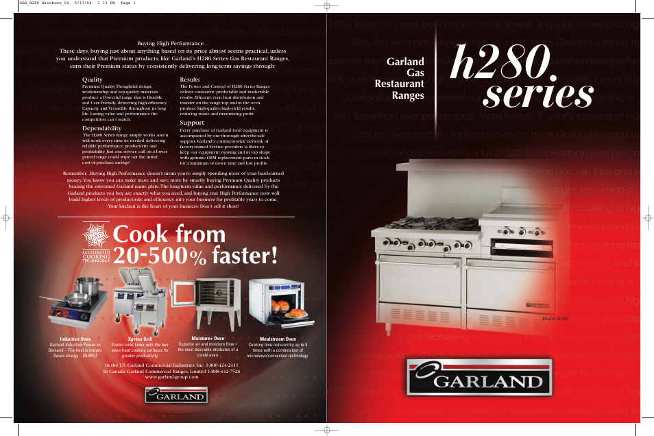 Garland H280 Series User Manual | 2 pages