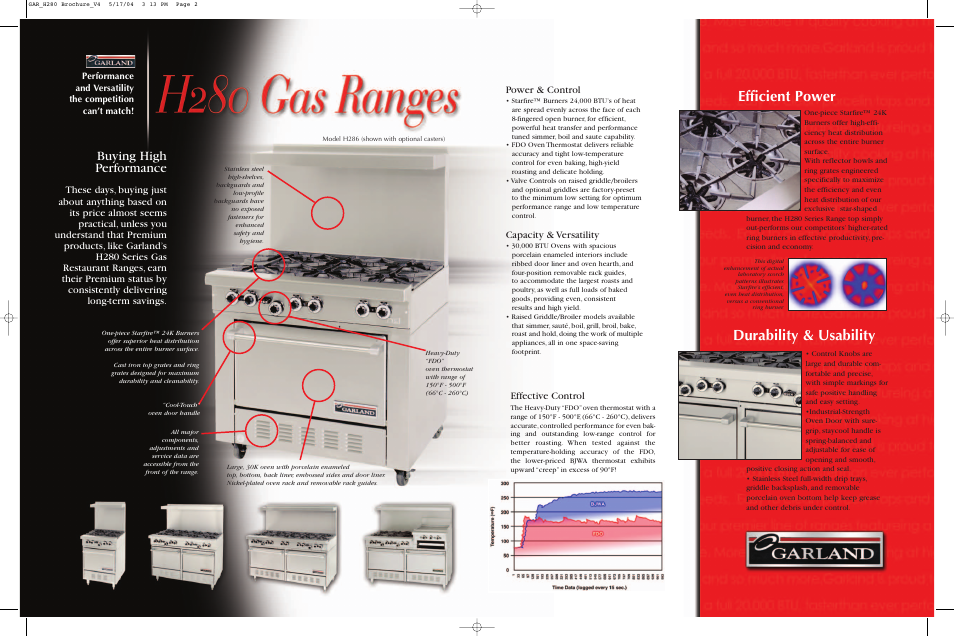 Efficient power durability & usability, Buying high performance, Power & control | Capacity & versatility, Effective control | Garland H280 Series User Manual | Page 2 / 2