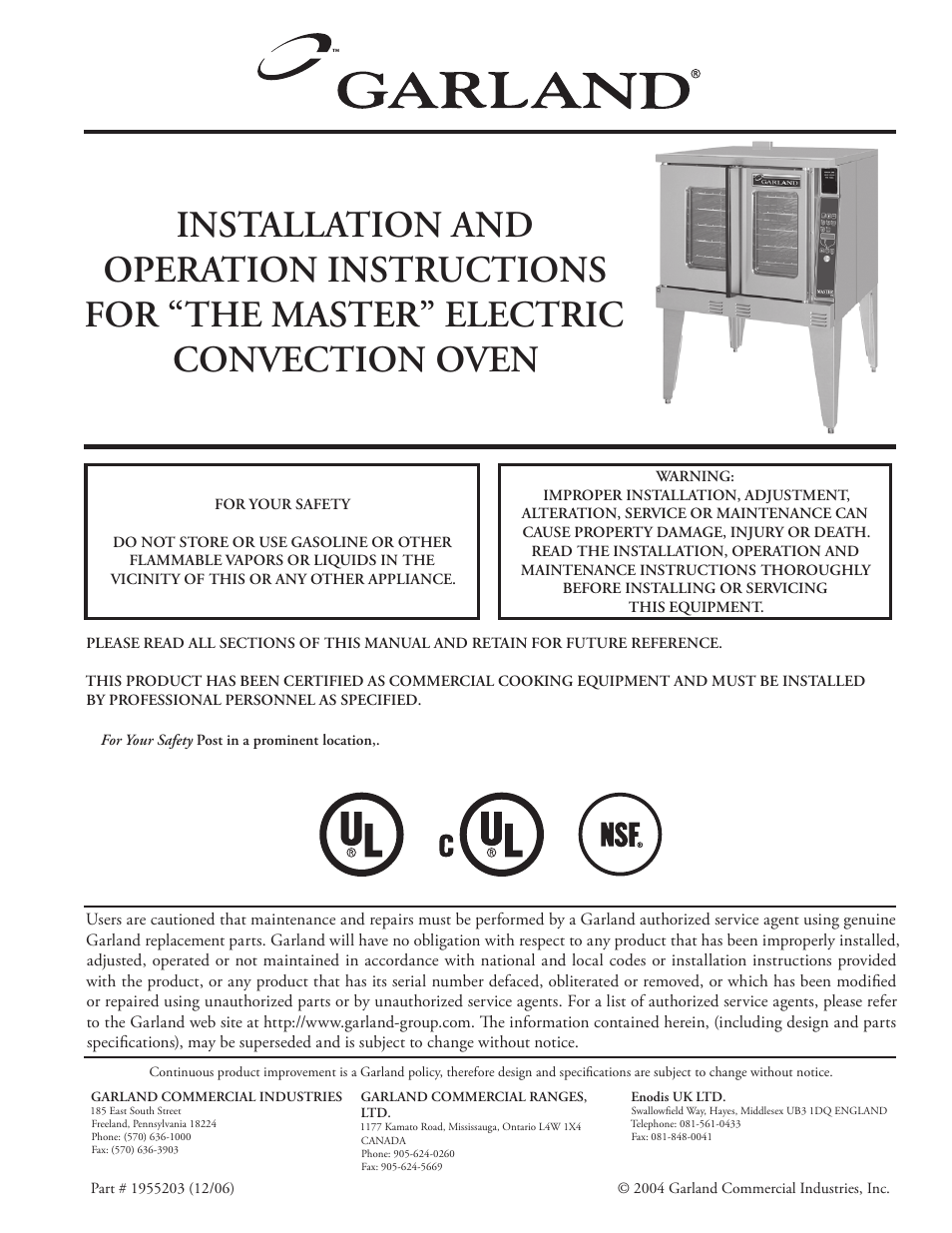 Garland Convection Microwave Oven User Manual | 44 pages