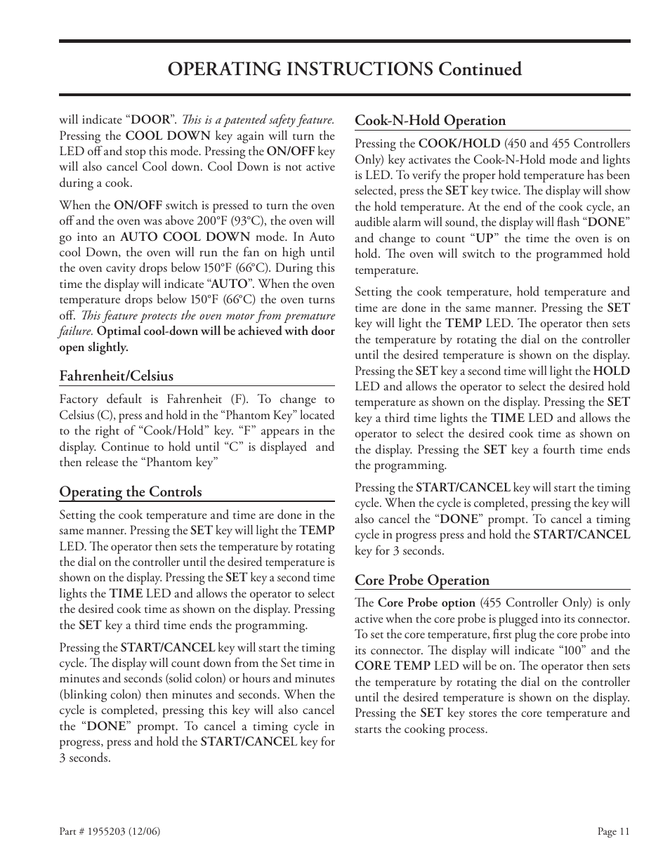 Operating instructions continued | Garland Convection Microwave Oven User Manual | Page 11 / 44