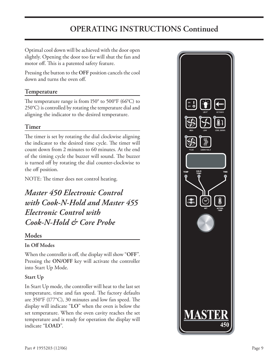 Operating instructions continued | Garland Convection Microwave Oven User Manual | Page 9 / 44