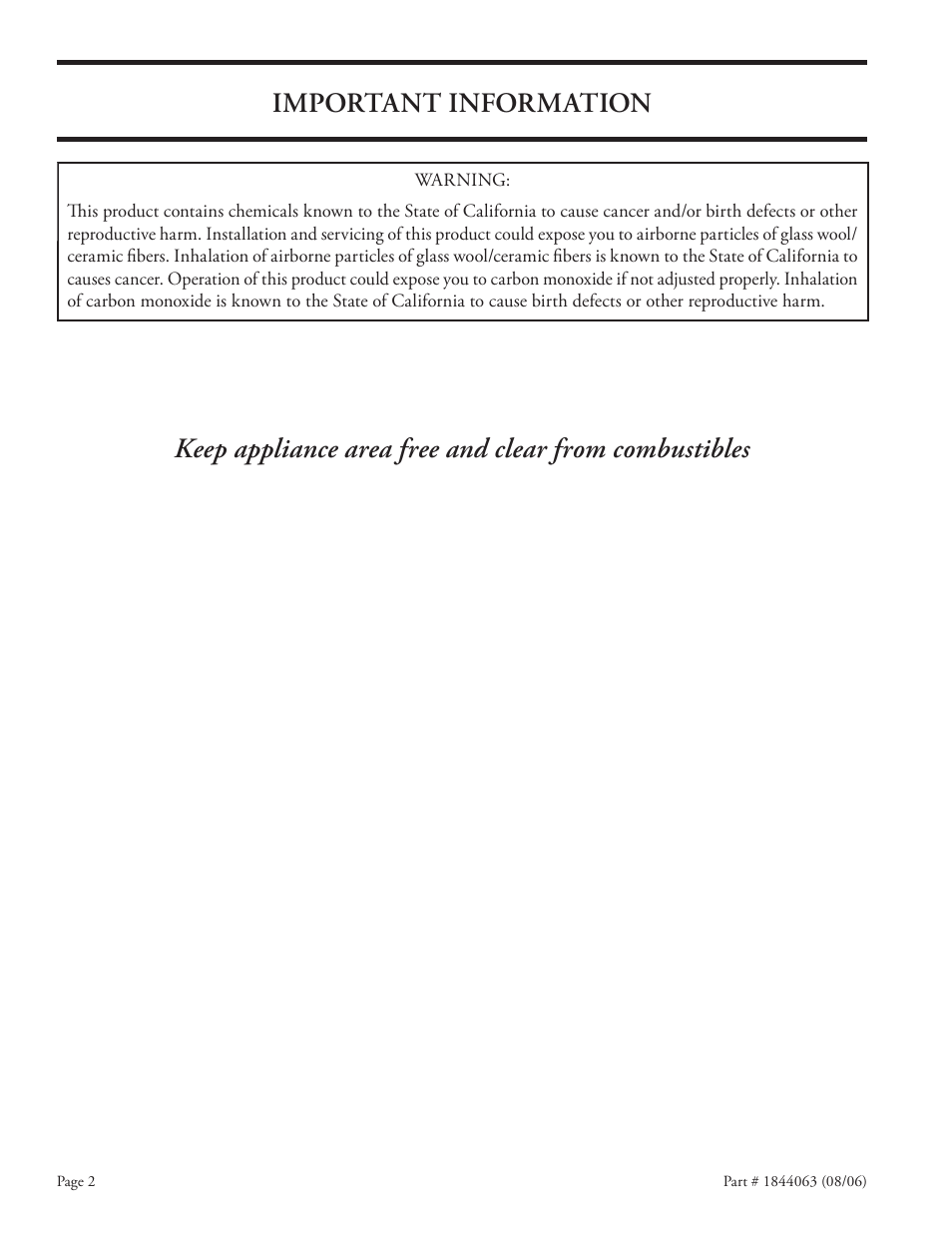 Important information | Garland GAS PIZZA OVENS User Manual | Page 2 / 28