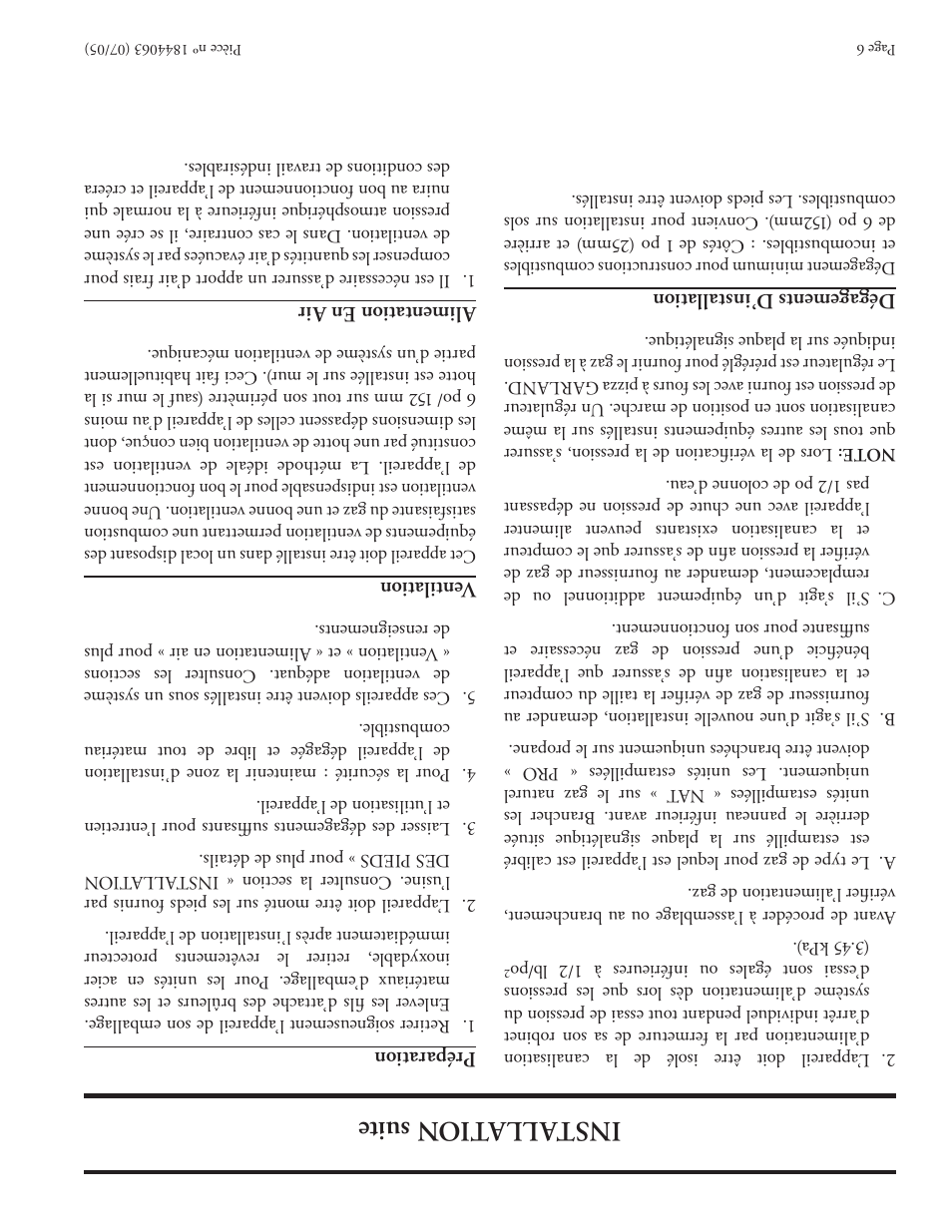Ins ta ll ati on su ite | Garland GAS PIZZA OVENS User Manual | Page 23 / 28