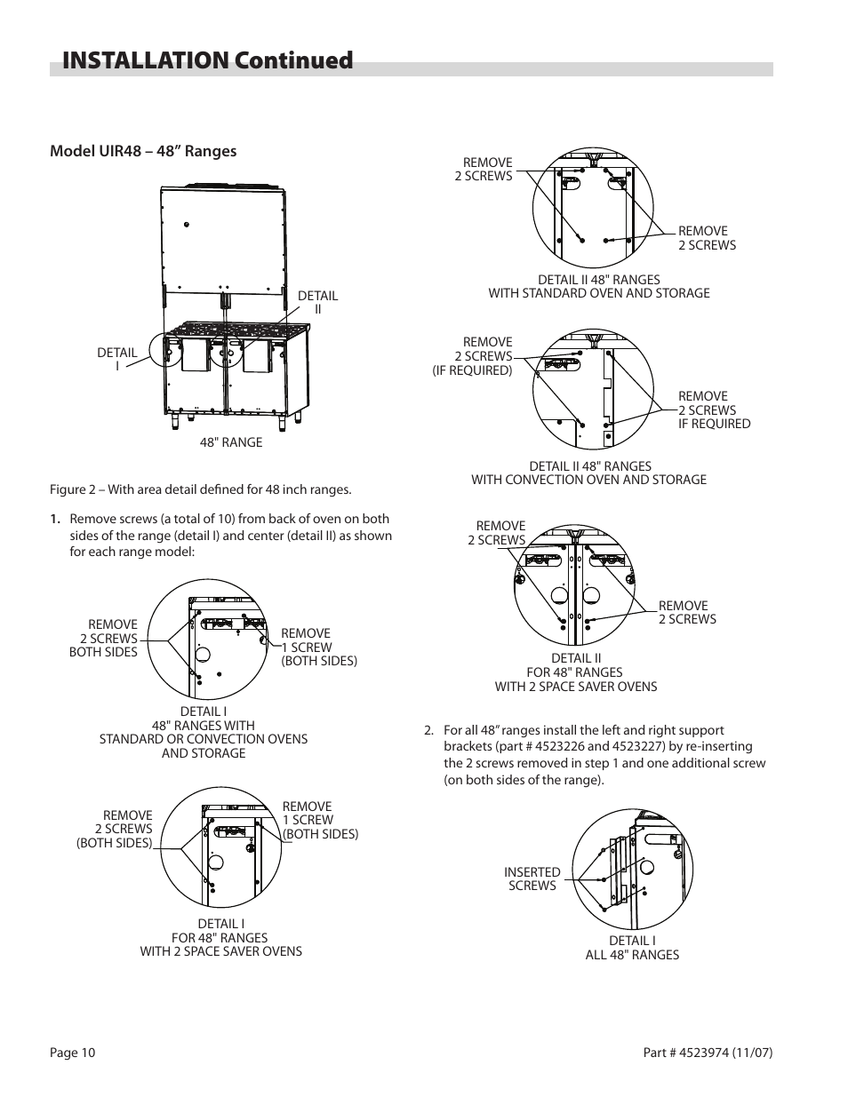 Installation continued | Garland Salamander Broiler User Manual | Page 10 / 52