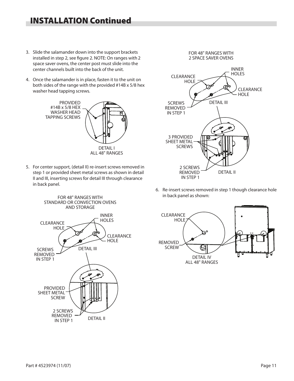 Installation continued | Garland Salamander Broiler User Manual | Page 11 / 52