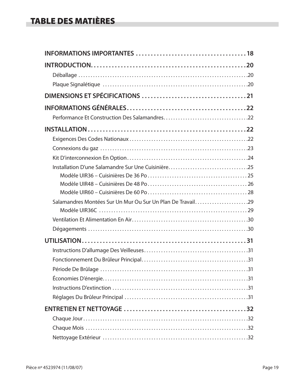 Garland Salamander Broiler User Manual | Page 19 / 52