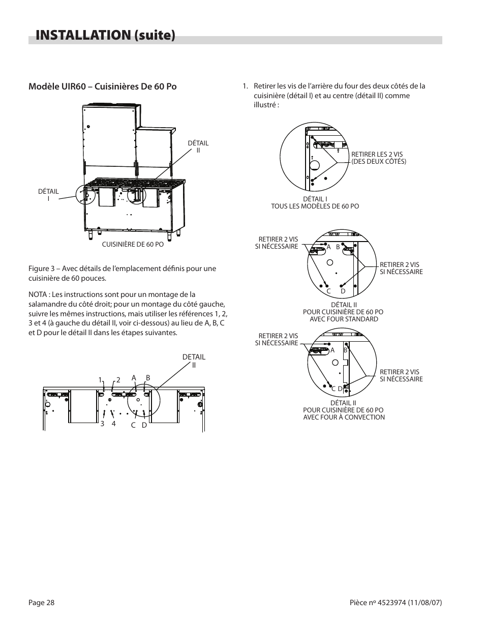 Installation (suite) | Garland Salamander Broiler User Manual | Page 28 / 52
