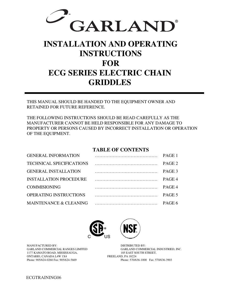 Garland ECG User Manual | 12 pages