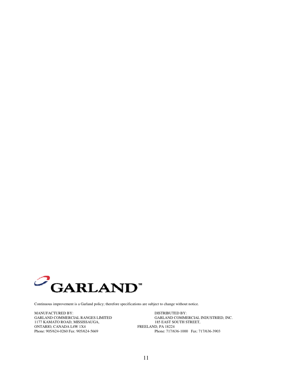 Garland ECG User Manual | Page 12 / 12