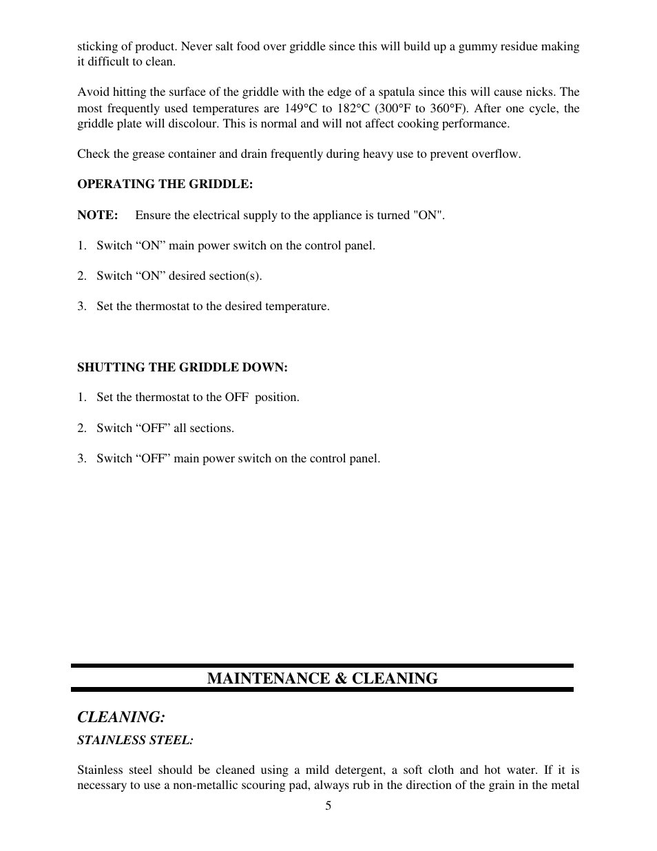 Maintenance & cleaning cleaning | Garland ECG User Manual | Page 6 / 12