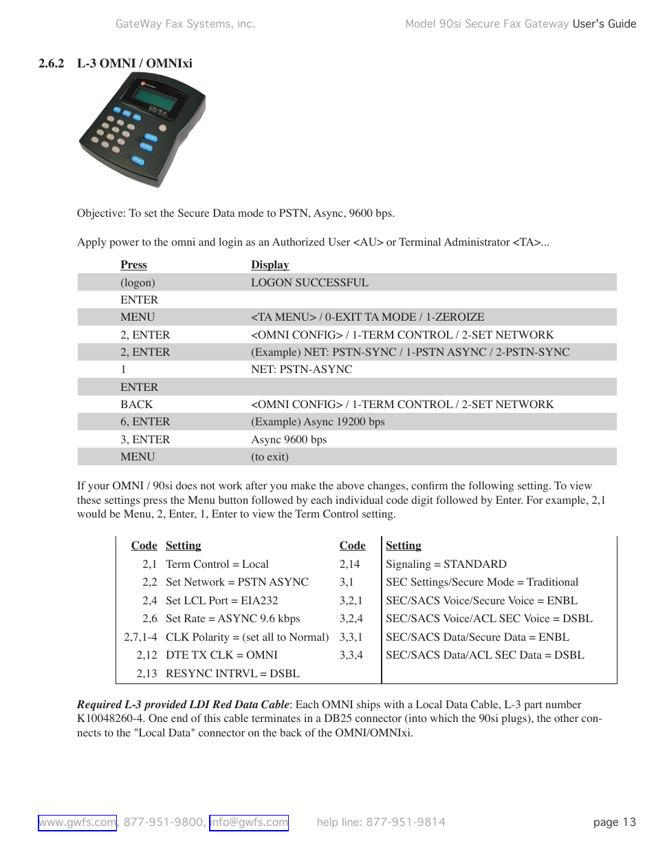 2 l-3 omni / omnixi | GateWay Fax Systems 90SI User Manual | Page 13 / 29