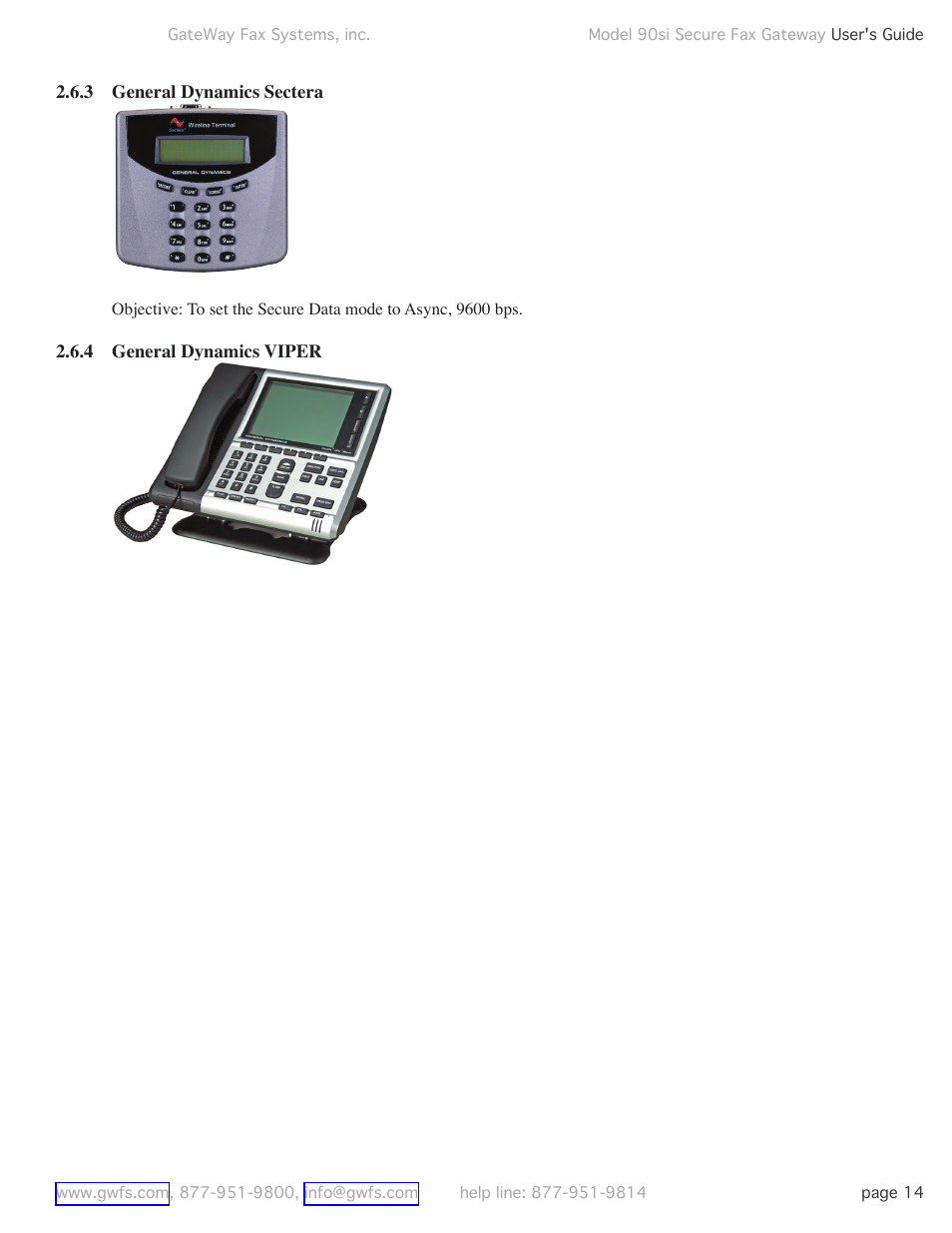 3 general dynamics sectera, 4 general dynamics viper | GateWay Fax Systems 90SI User Manual | Page 14 / 29