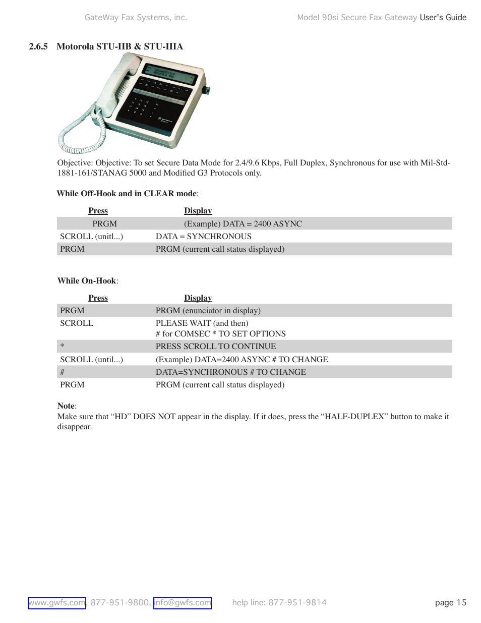 5 motorola stu-iib & stu-iiia | GateWay Fax Systems 90SI User Manual | Page 15 / 29