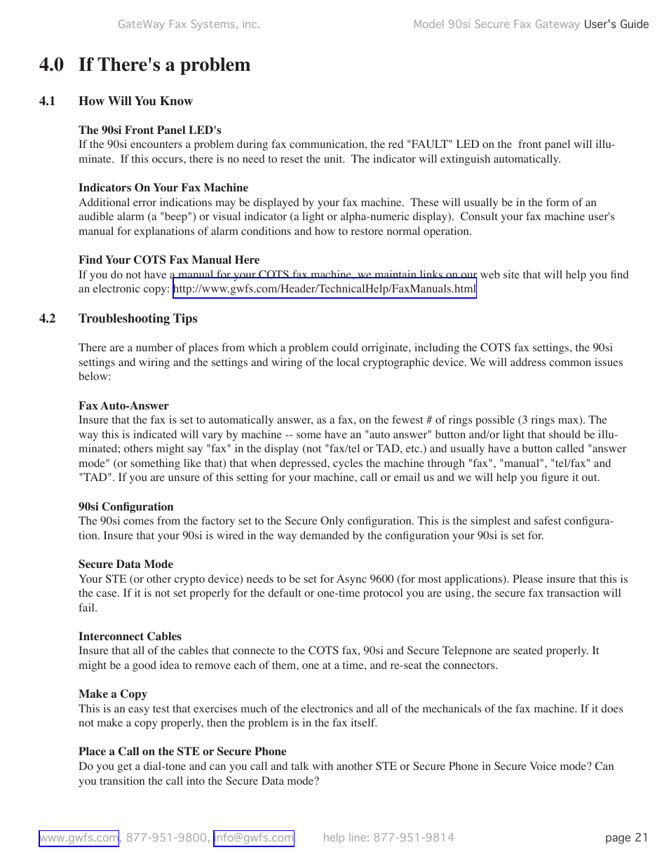 0 if there's a problem, 1 how will you know, 2 troubleshooting tips | If there's a problem, How will you know, Troubleshooting tips | GateWay Fax Systems 90SI User Manual | Page 21 / 29