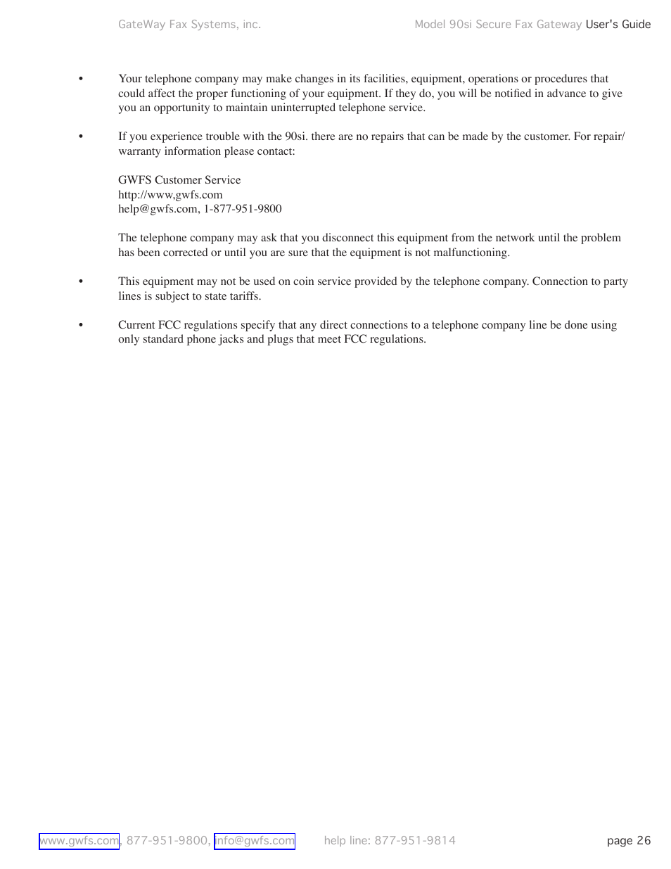 GateWay Fax Systems 90SI User Manual | Page 26 / 29