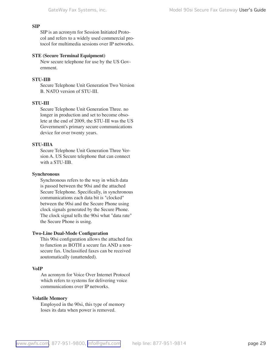 GateWay Fax Systems 90SI User Manual | Page 29 / 29