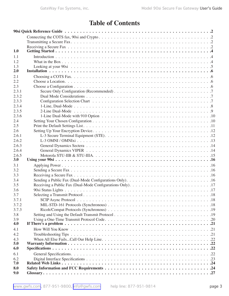 GateWay Fax Systems 90SI User Manual | Page 3 / 29