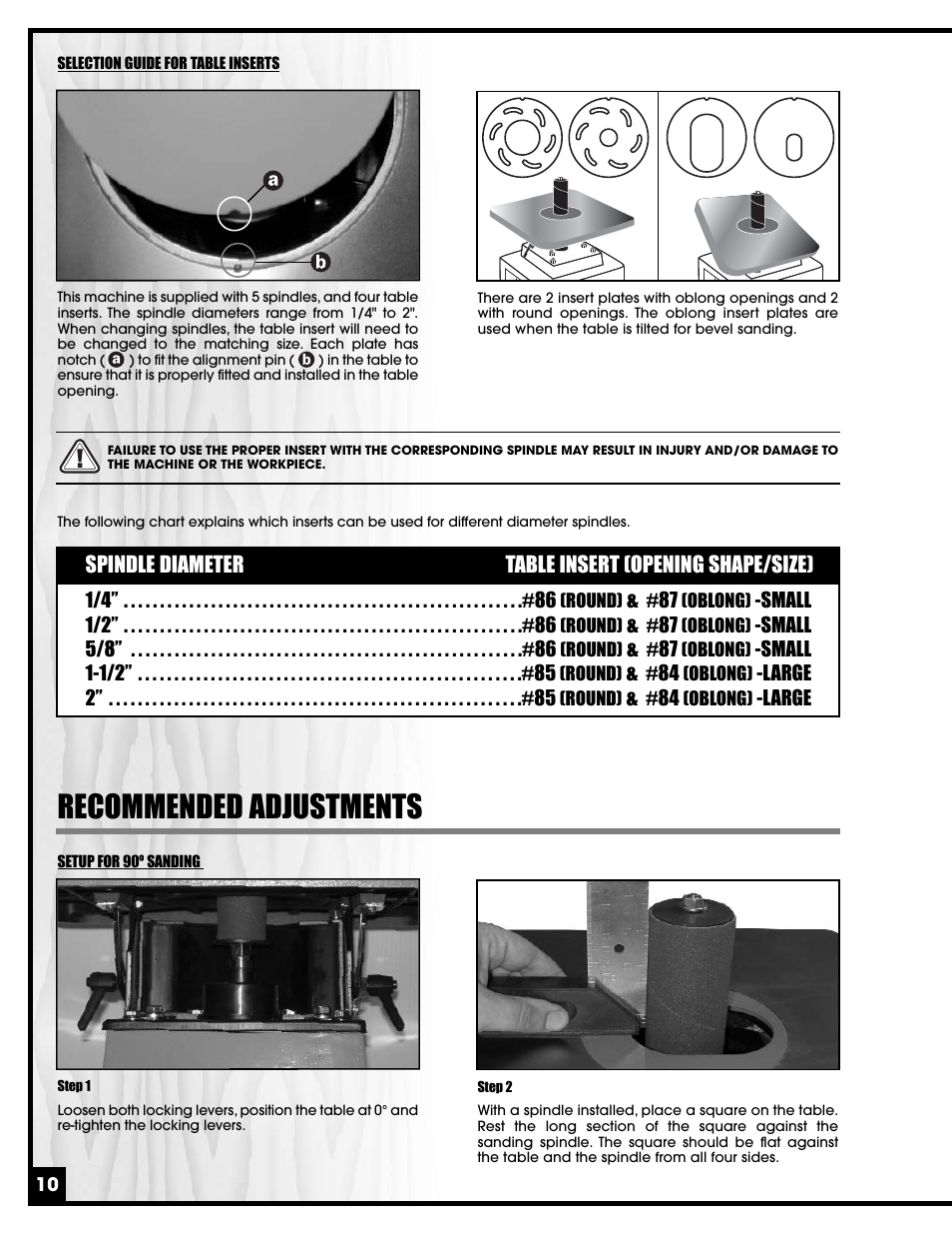 Recommended adjustments | General Tire 15-220 User Manual | Page 10 / 18