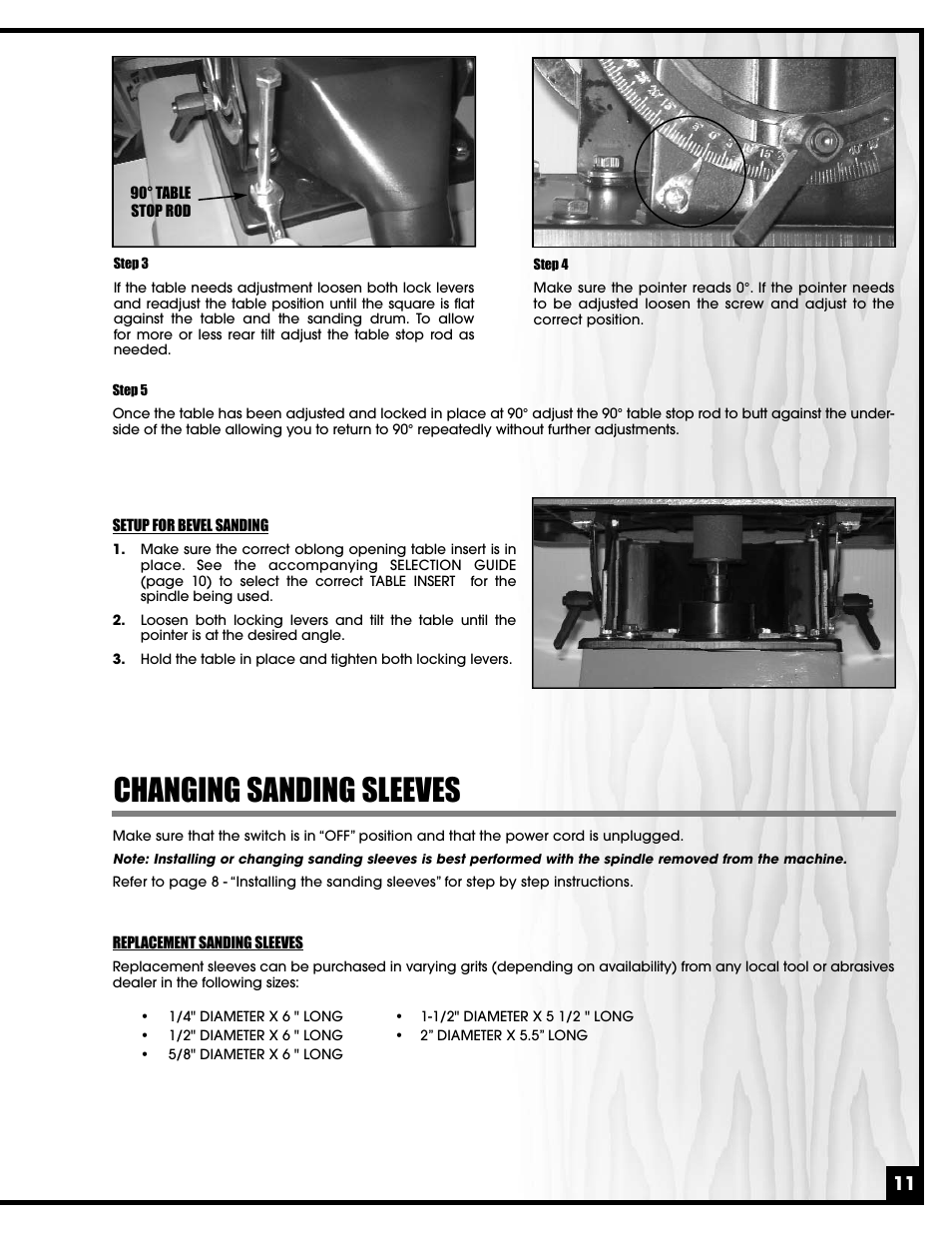 Changing sanding sleeves | General Tire 15-220 User Manual | Page 11 / 18