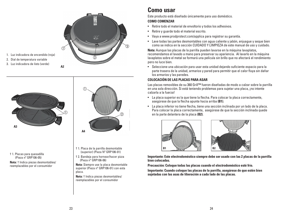 Como usar | George Foreman GRP106QPGW User Manual | Page 13 / 23