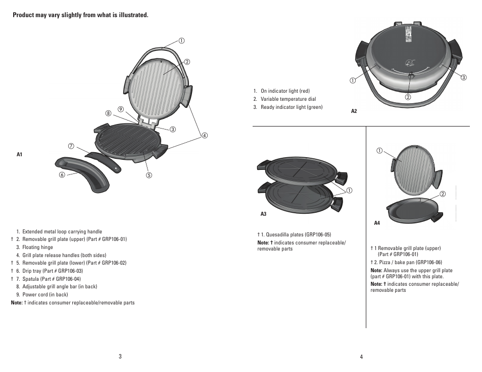 George Foreman GRP106QPGW User Manual | Page 3 / 23