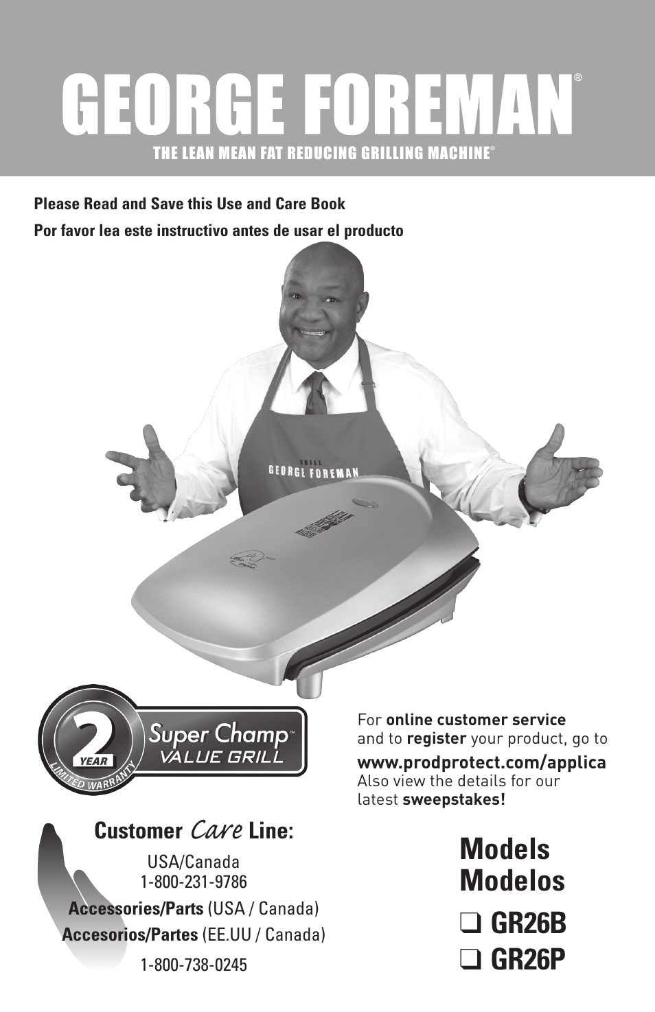 George Foreman GR26P User Manual | 13 pages