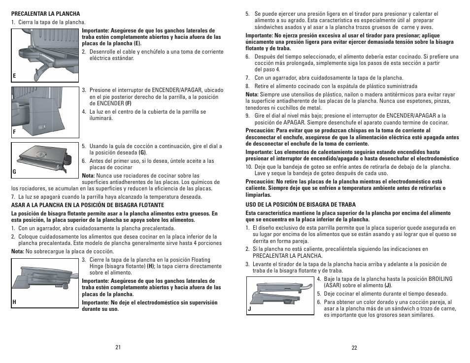 George Foreman GRP72CTVTB User Manual | Page 12 / 19
