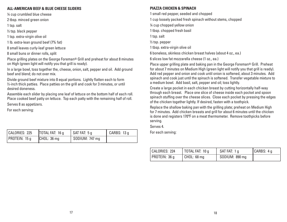 George Foreman GRP106BPG User Manual | Page 10 / 33